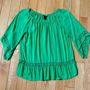Green 3/4 Sleeve Top
